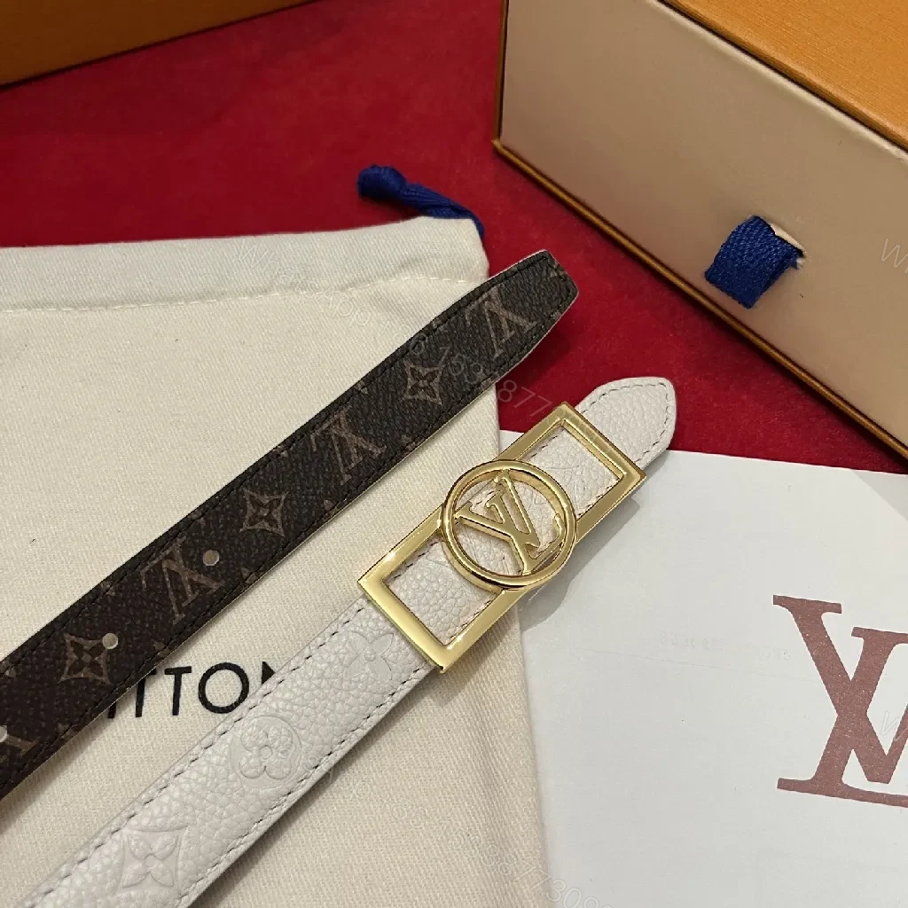 View 6 of White Textured Leather Belt with Gold Buckle