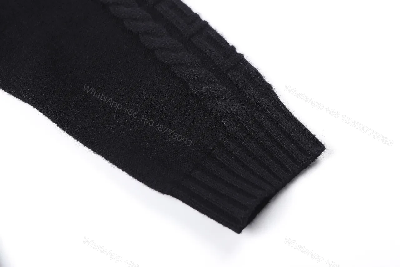 View 6 of Black + Knit + Modern + Medusa texture + Crewneck Sweater