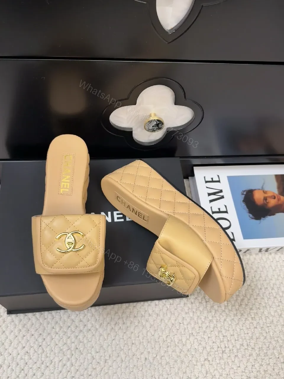 View 6 of Quilted Beige Slide Sandals – Elevated Casual Luxe