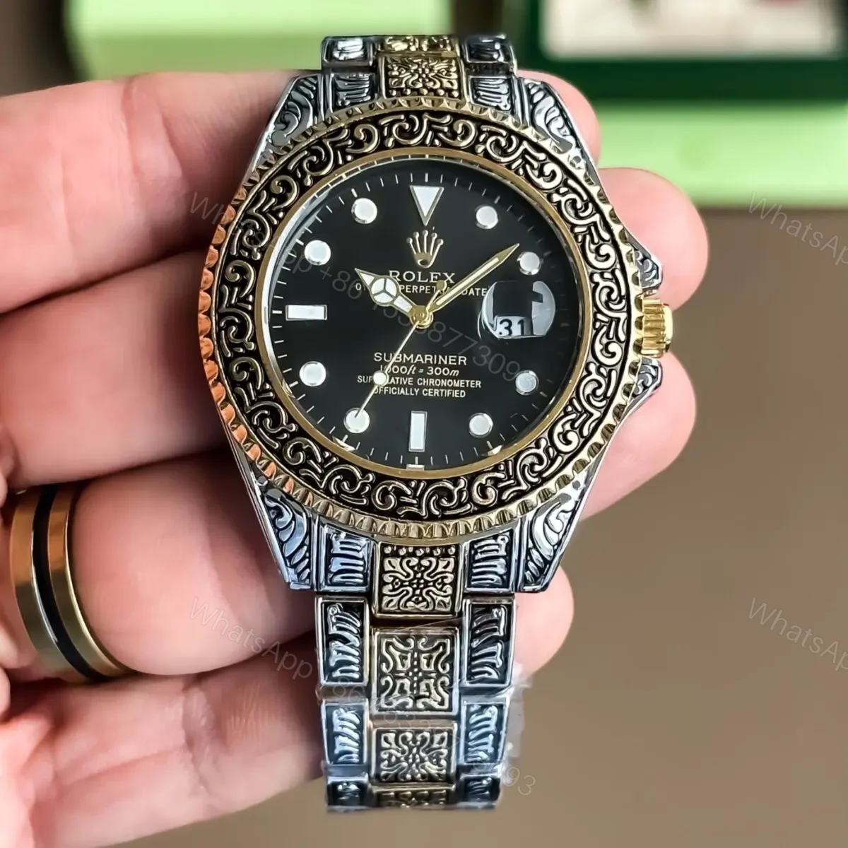 View 2 of Rolex Hand Engraved Rolex