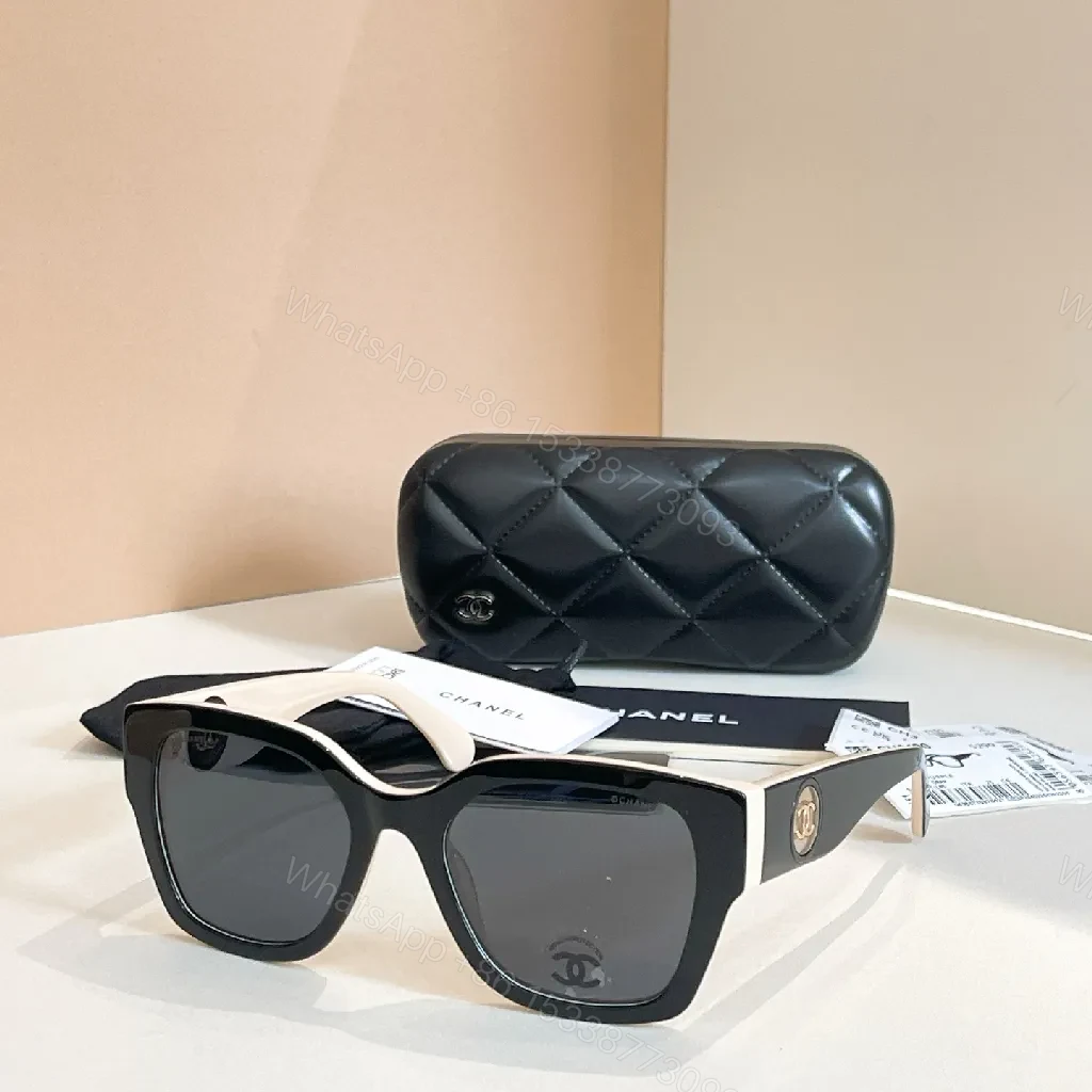 Oversized Black White Acetate Sunglasses with Logo Details — view 1