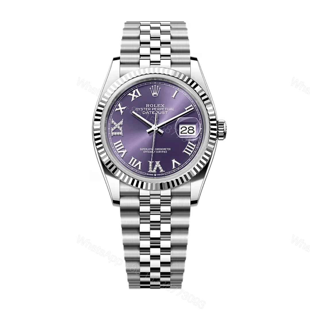 Rolex Datejust Purple Roman Dial Replica — view 1