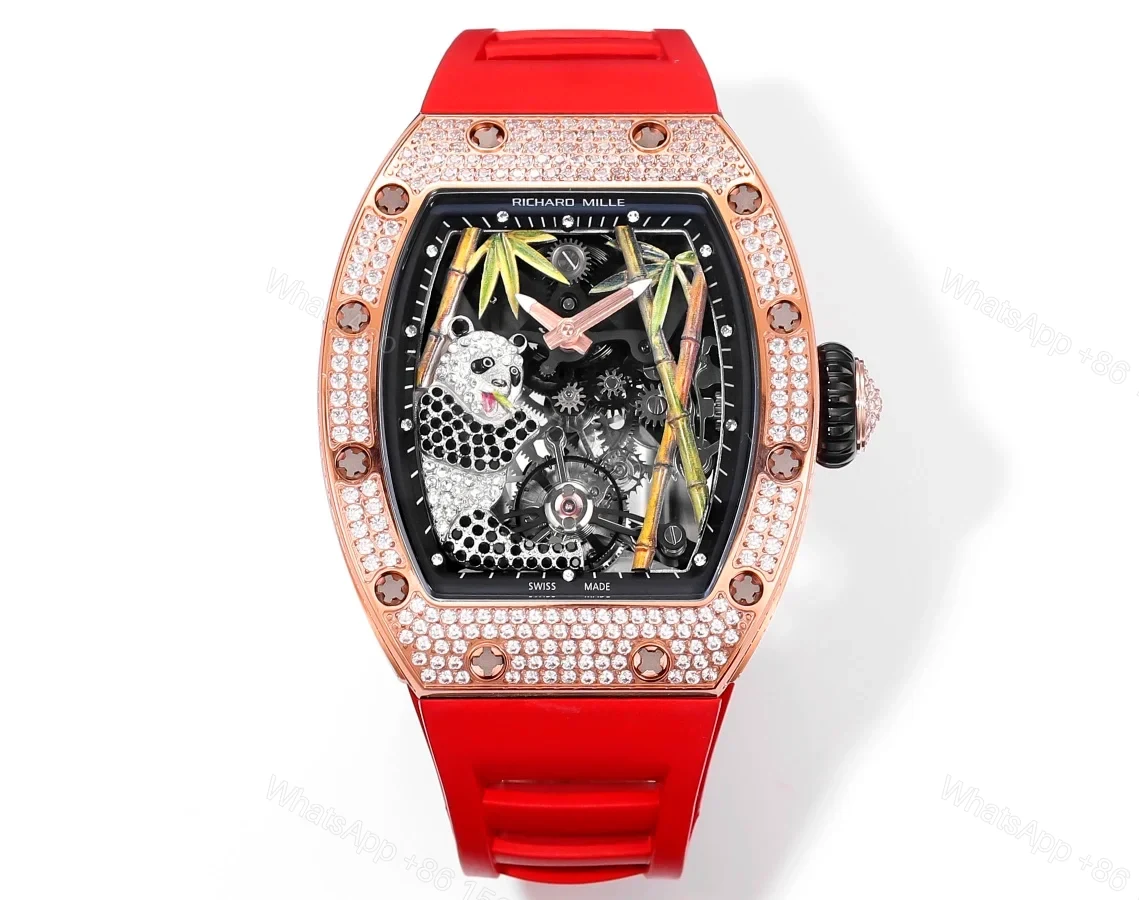 Richard Mille RM26-01 Panda Tourbillon Watch Diamond Set 18K White Gold Panda Bamboo Art Dial Mechanical Luxury Edition RM26-01-PND-WGA — view 1