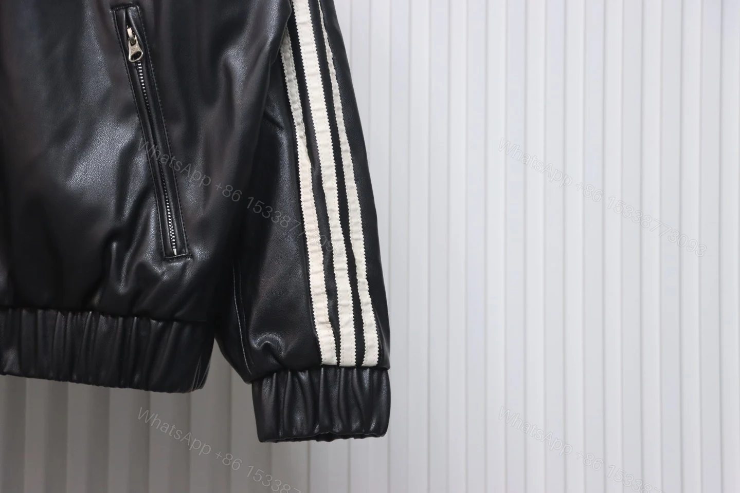 View 5 of Adidas X FEIFEI RUAN Collar Leather Jacket