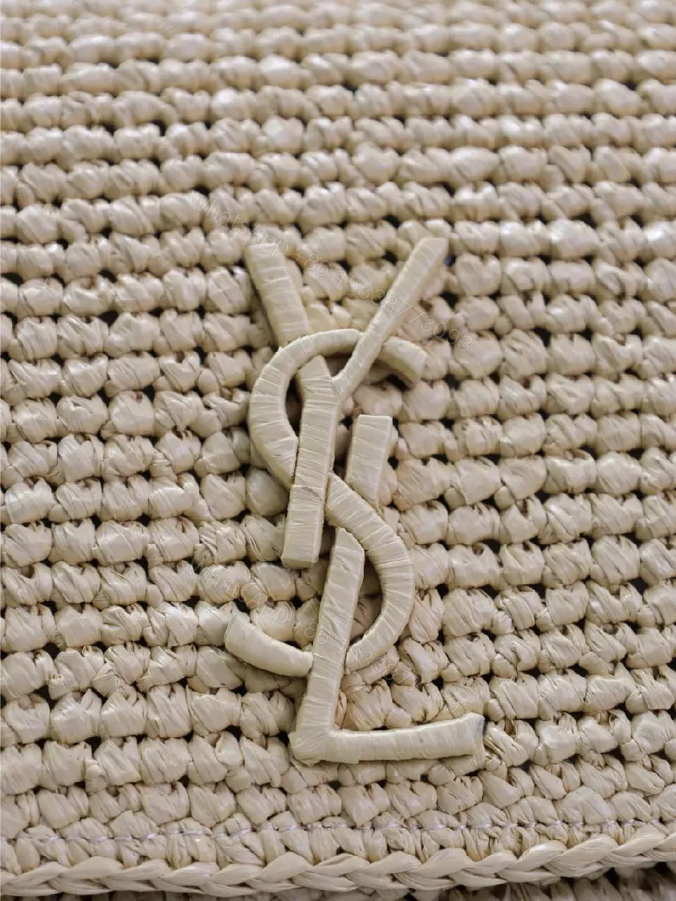 View 9 of Natural Straw Bag, Woven, Modern Chic, Monogram Accent + Shoulder Bag