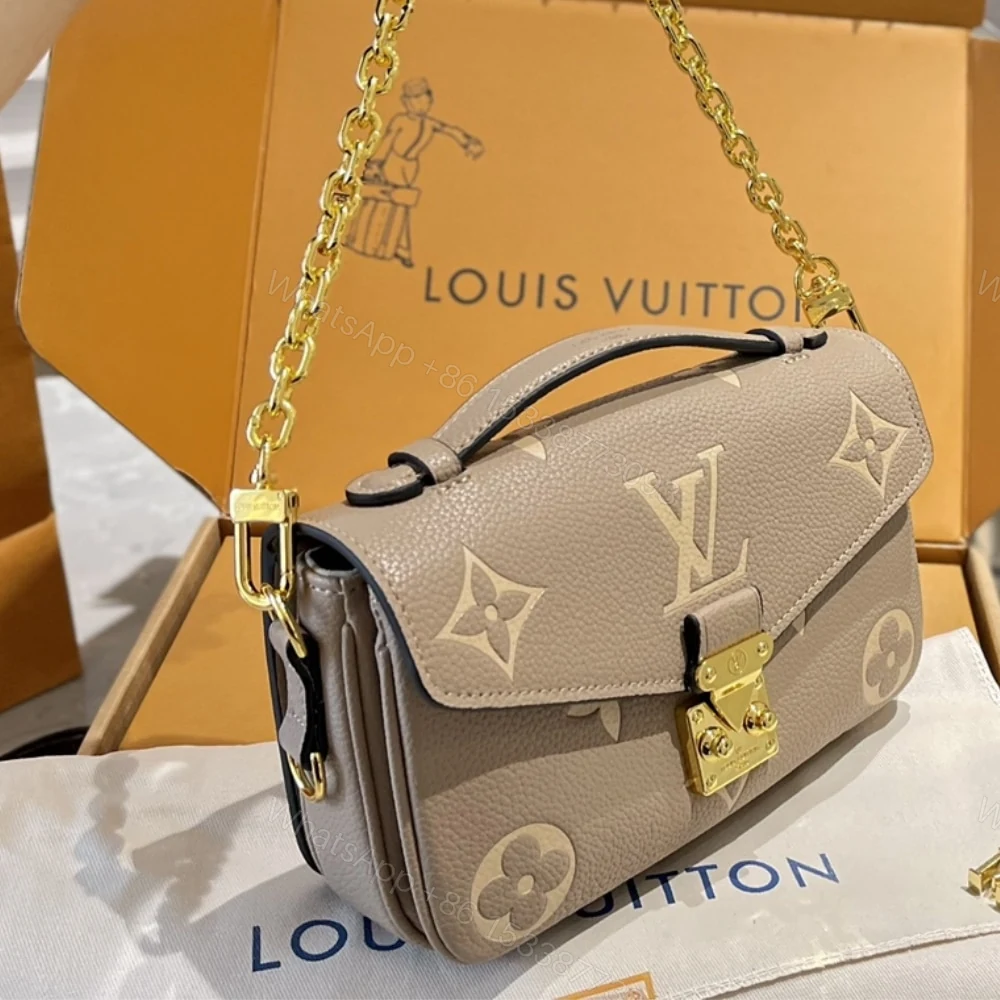 View 4 of Louis Vuitton Pochette Métis East West Bag Gray Cream 21Cm M23081