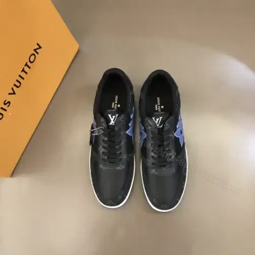 View 6 of LOUIS VUITTON RIVOLI SNAKERS IN BLACK CALF LEATHER AND MONOGRAM CANVAS – LSVT368