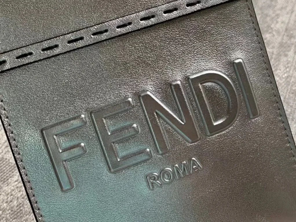 View 4 of Metallic Satchel with Tortoise Handle â€“ Fendi Roma Style Tote