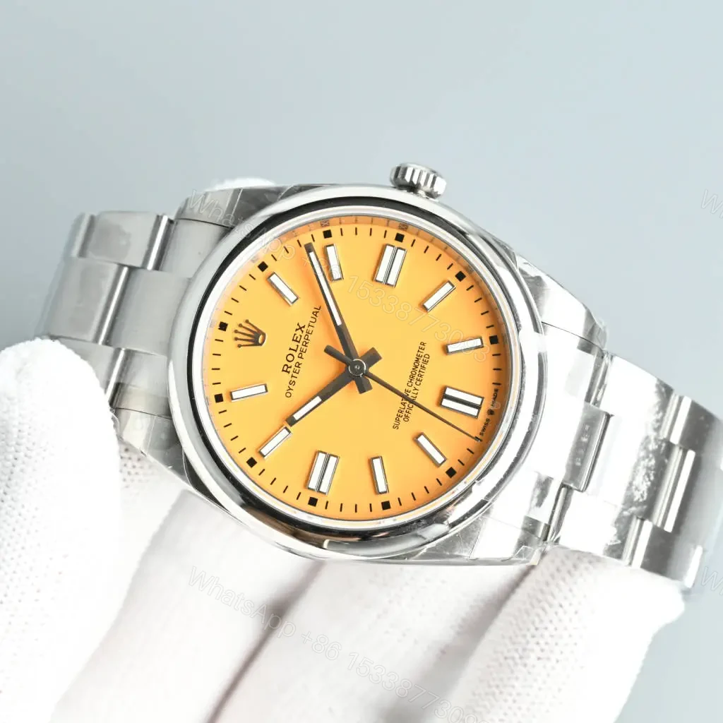 View 2 of Rolex Oyster Perpetual 41 Stainless Steel Yellow Dial Oyster 124300-0004