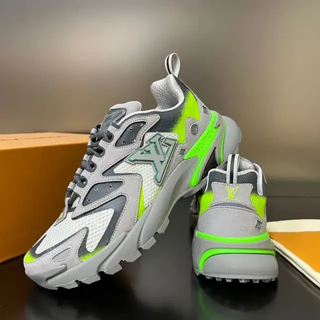 View 7 of LOUIS VUITTON RUNNER TATIC SNEAKERS IN GREY AND GREEN – LSVT348