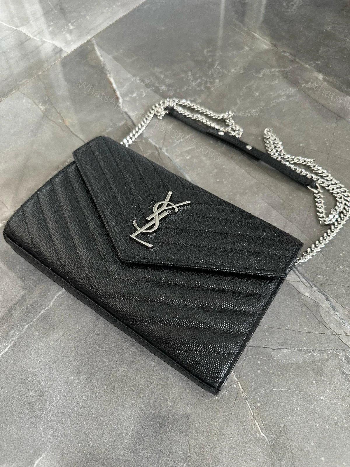 View 3 of YSL Woc black with sliver hardware