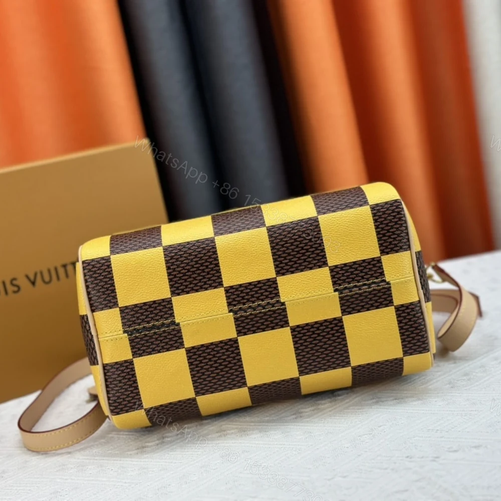 View 5 of Louis Vuitton Speedy 25 Bandoulière Damier Pop Yellow 25Cm N40584
