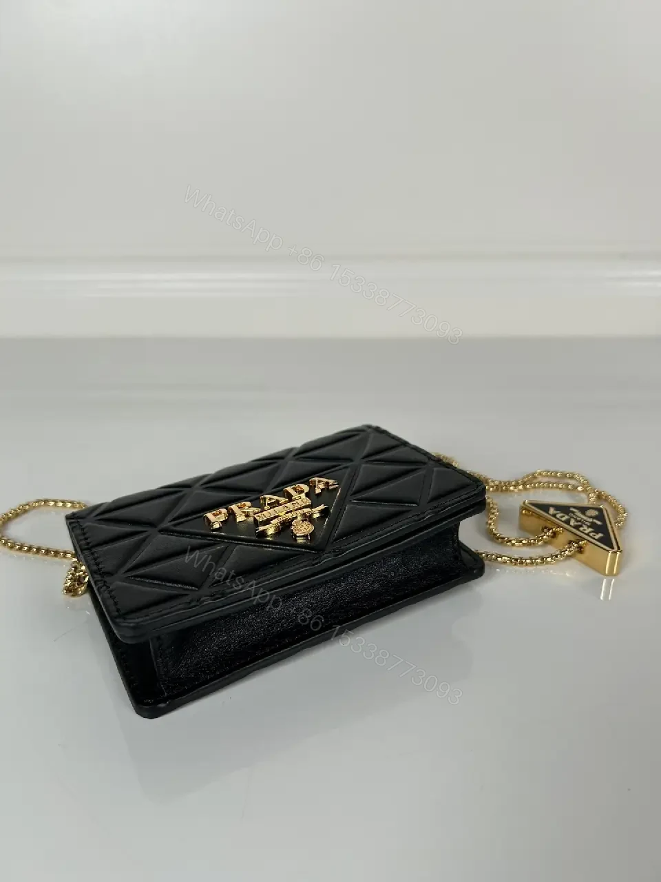 View 9 of Compact Quilted Crossbody – Modern Luxe, Gold Chain Bag