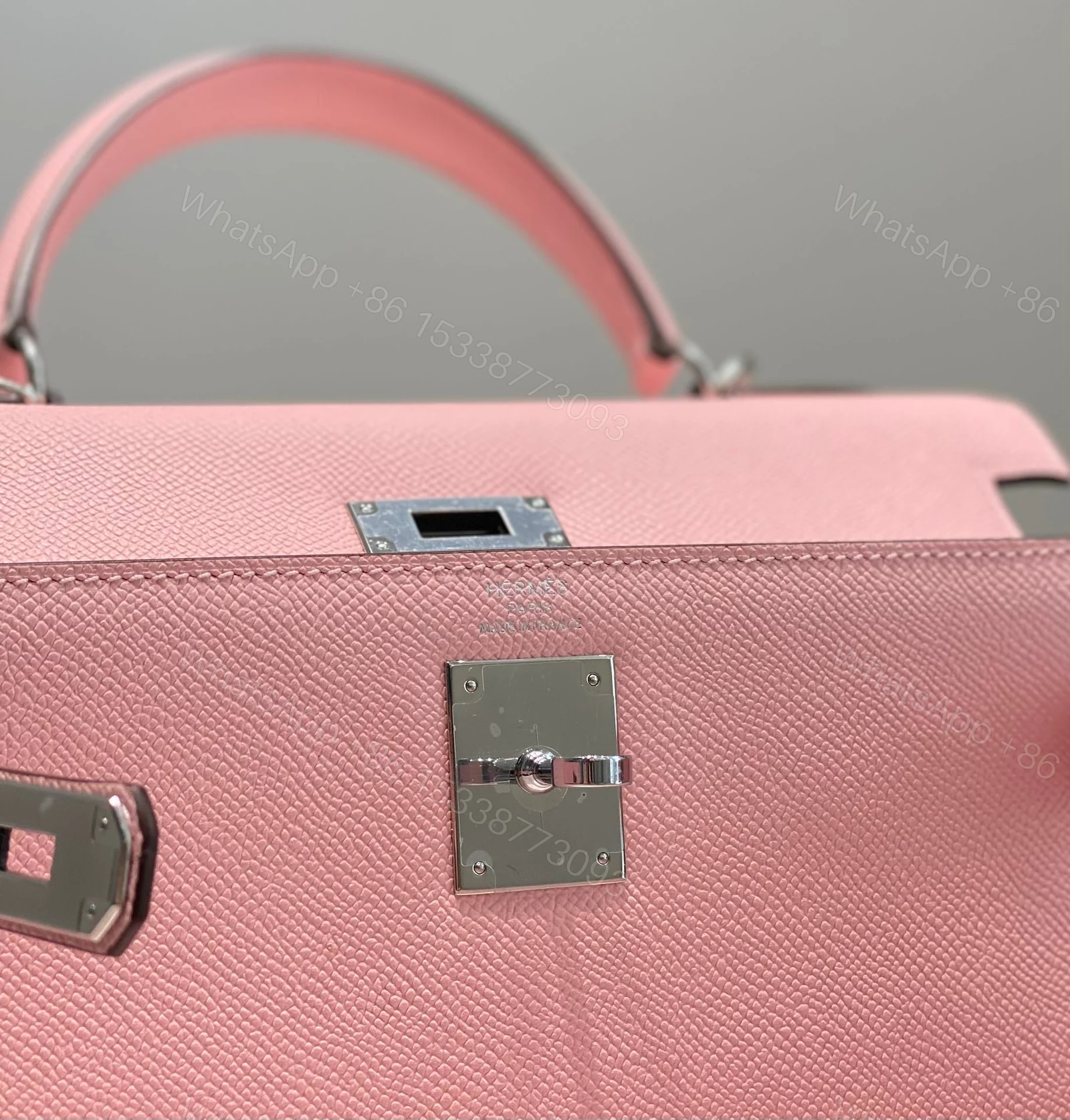 View 7 of KELLY 28CM IN ROSE SAKURA EPSOM SILVER HARDWARE