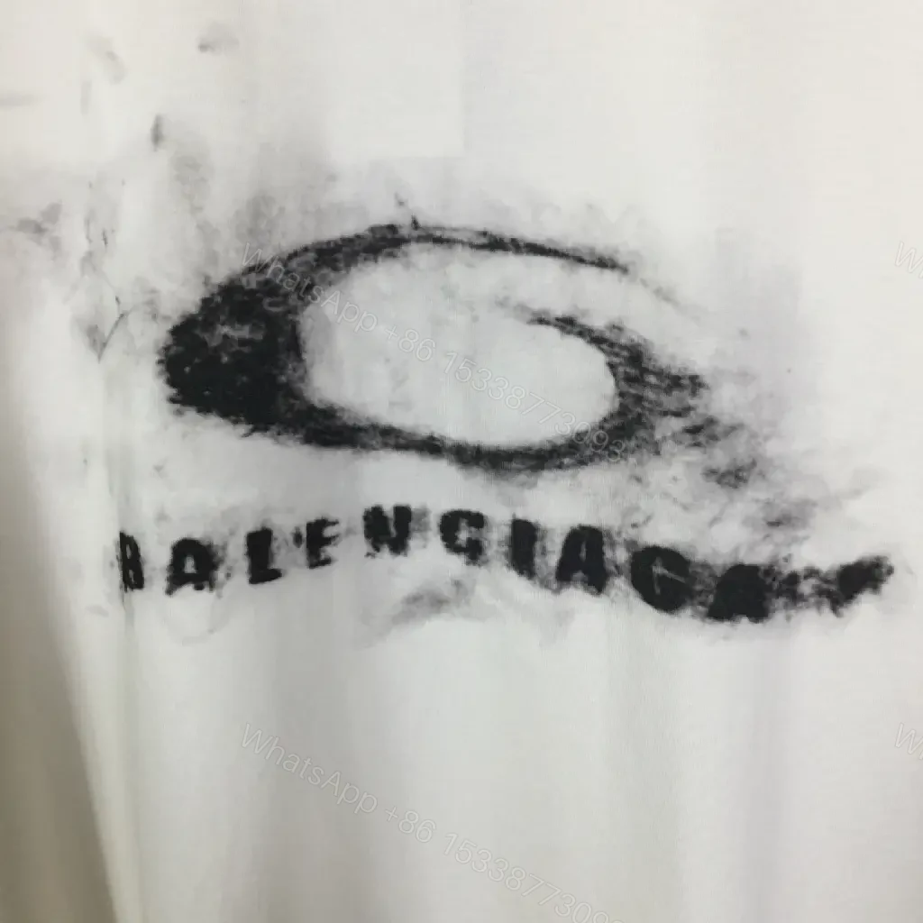 View 8 of Ivory Cotton Oversized Tee – Distressed Logo Streetwear Edge