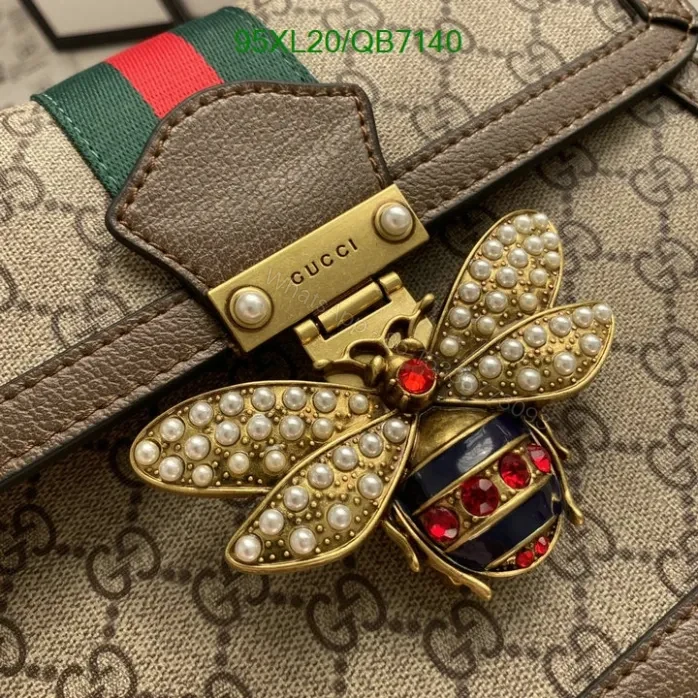 View 7 of Gucci Replica Queen Margaret Bee Bag QB71401 – GG Canvas & Leather Design