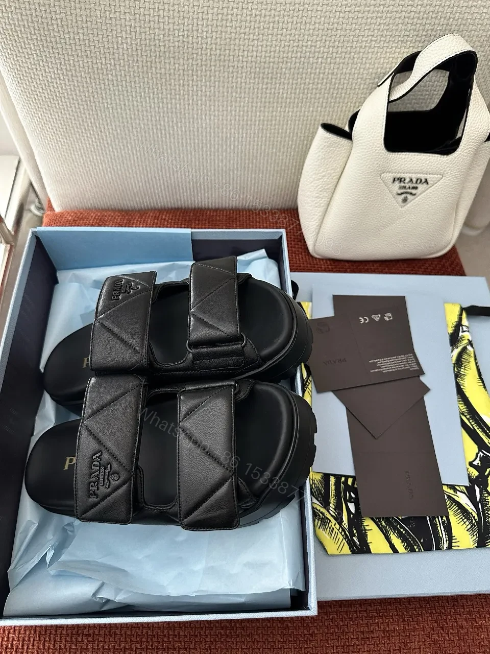 View 4 of Black Quilted Leather Slides | Structured Straps | All-Day Comfort
