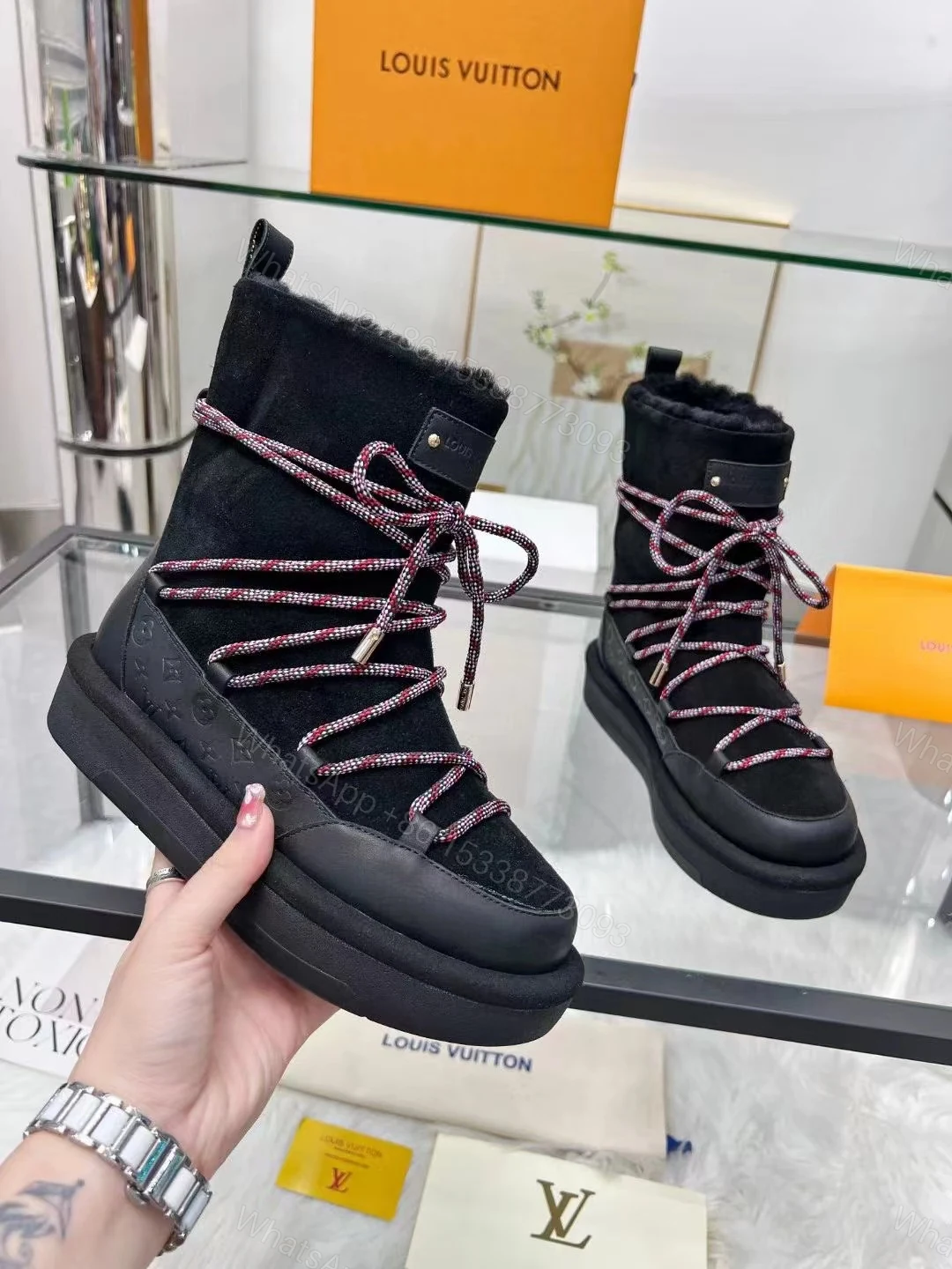 View 2 of LOUIS VUITTON ASPEN PLATFORM ANKLE BOOT BLACK 1AC75N