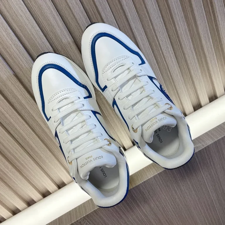 View 9 of White & Navy Luxury Trainer: LV-Emblem, Premium Sneaker