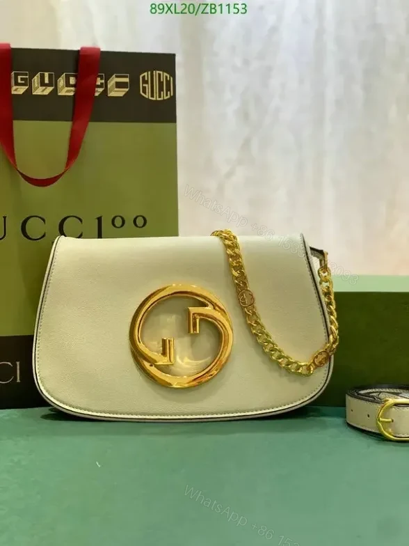 Gucci White Blondie Leather Shoulder Bag Dupe ZB11535 – Stylish Chain Strap — view 1