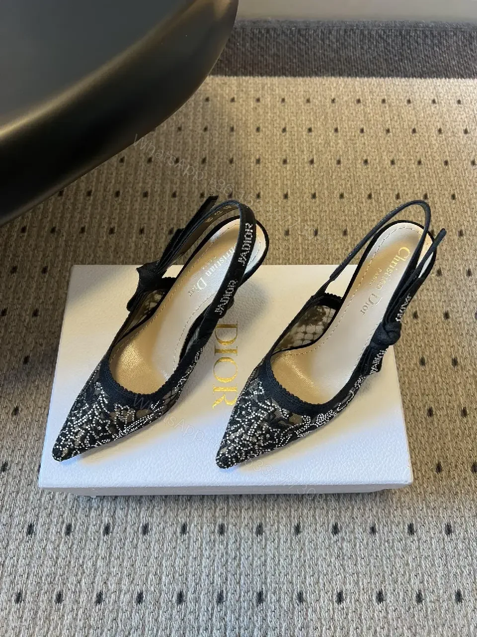 View 7 of Lace Overlay Slingback Heels: Modern Elegance, All-Day Comfort