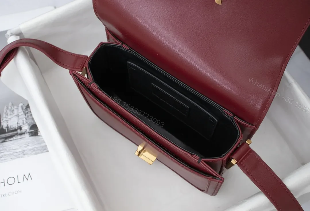 View 6 of Saint Laurent YSL Solferino Small Leather Satchel Shoulder Bag