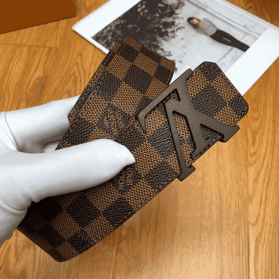 View 8 of LOUIS VUITTON DAMIER EBENE LV INITIALES BELT – B31