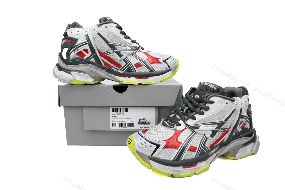View 2 of Balenciaga Runner White Black and Red 677402 W3RB2 9167
