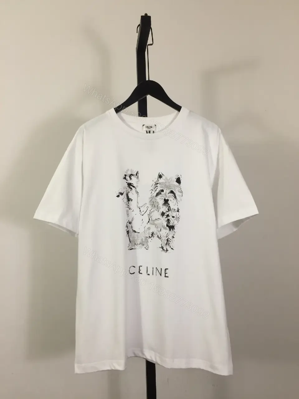 White Cotton Tee — Modern Casual Comfort with Subtle Luxury Dog — view 1