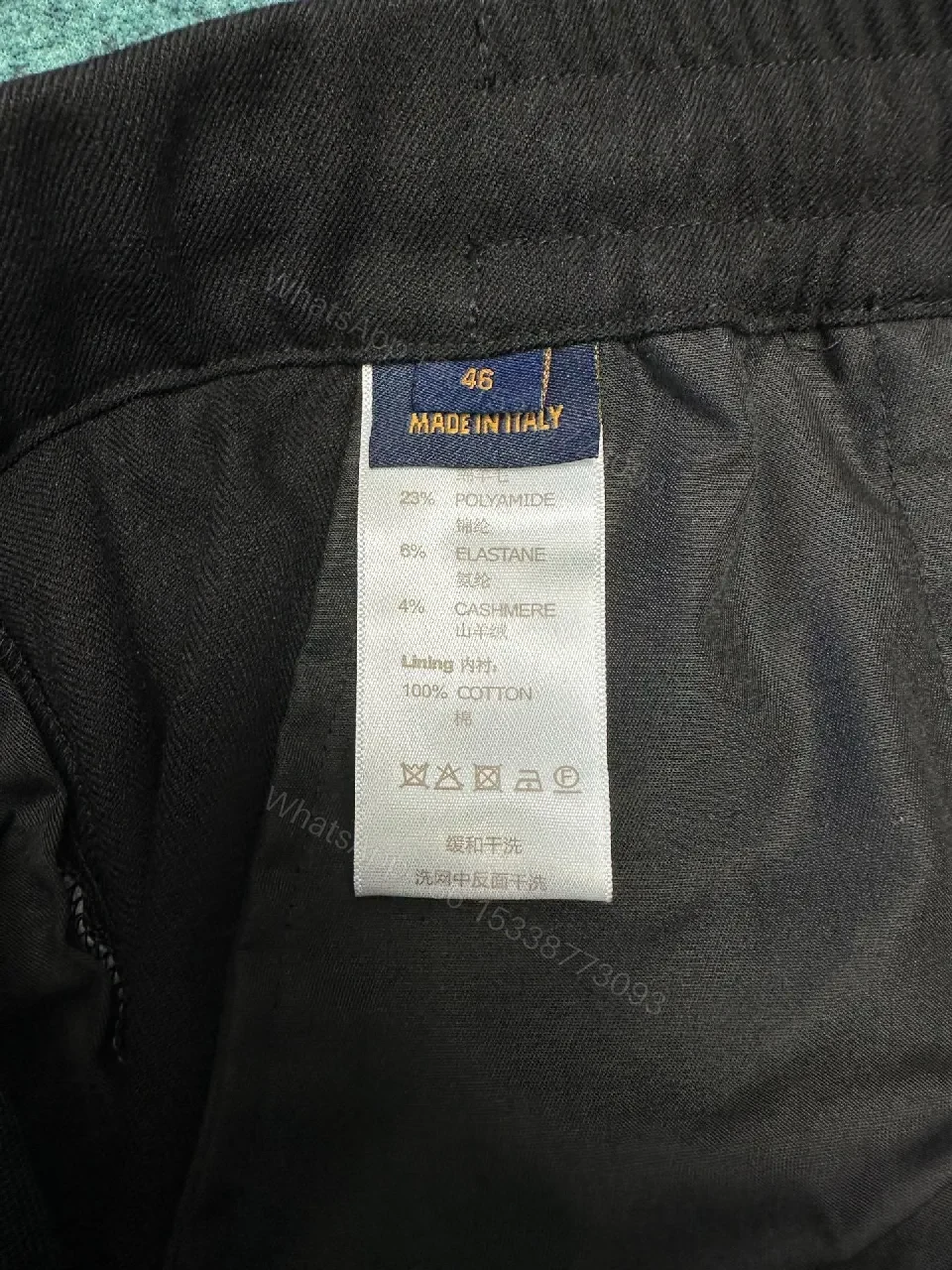 View 8 of Lux Black Tailored Pants with Subtle Monogram, Everyday Style