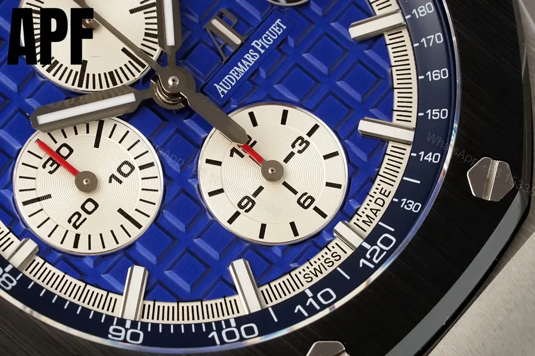 View 5 of BBR Factory Audemars Piguet Royal Oak Offshore 26470 Series 42mm Blue Dial Stainless Steel Watch with Blue Leather Strap