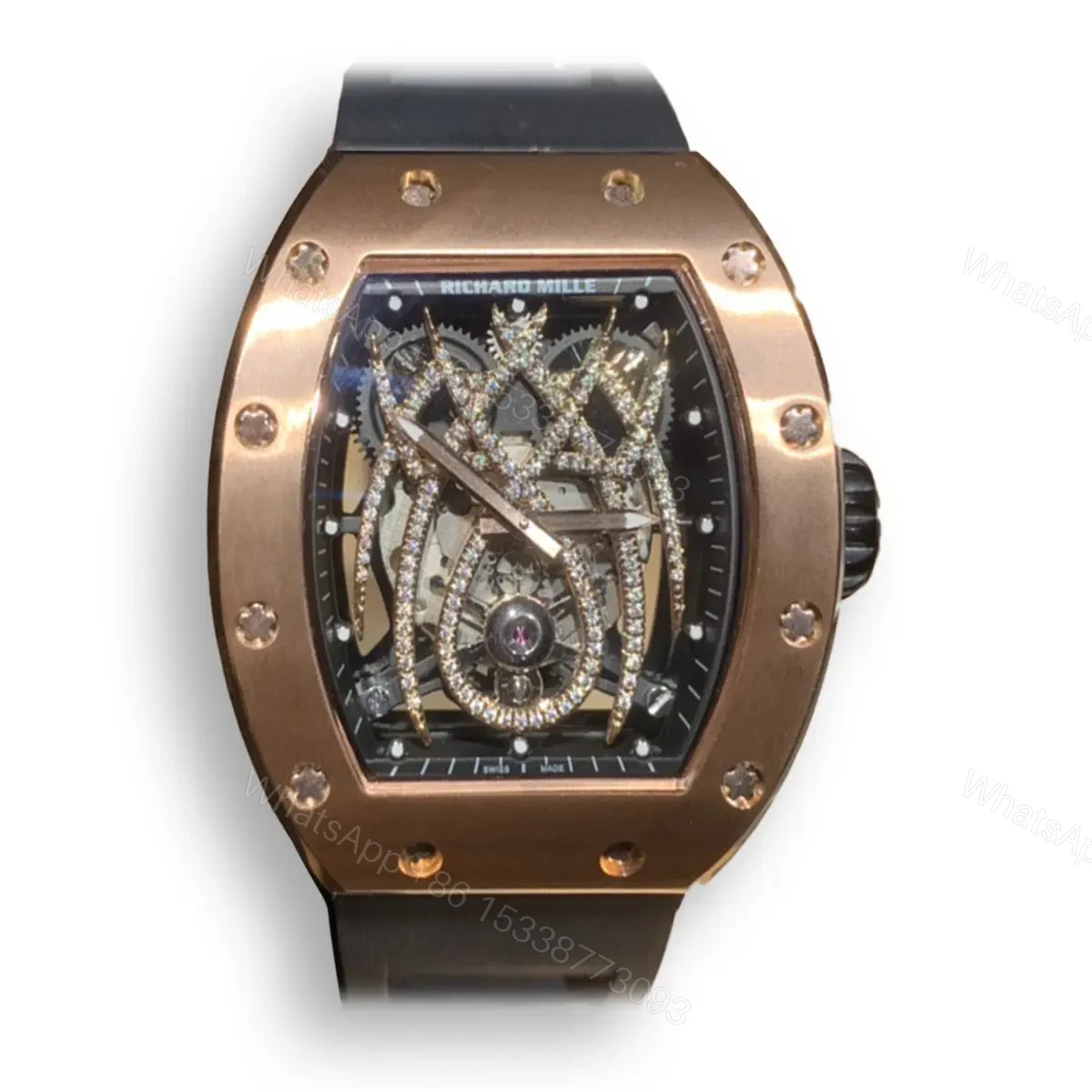 Replica Richard Mille 19-01 Red Gold Black Strap — view 1