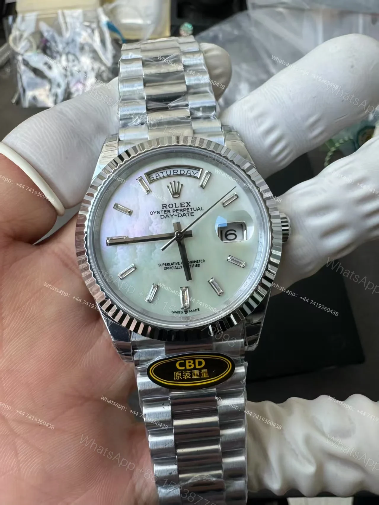 View 5 of Rolex Day-Date M228239-0078 1:1 Replica White Dial 40MM 3255 Movement Presidential Bracelet Super Clone Watch