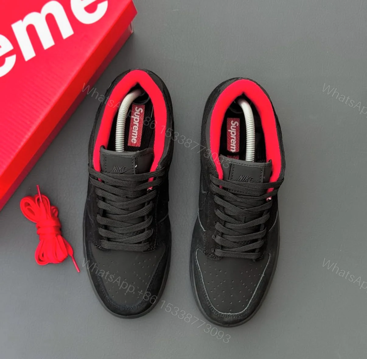 FIRST COPY NIKE SB DUNK SUPREME BRED BLACK RED 2025 — view 1