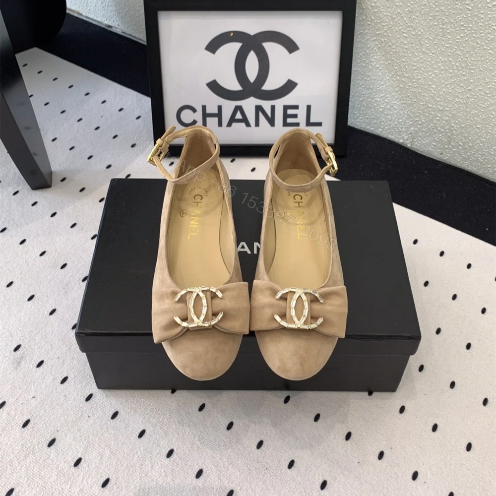 高仿Chanel*24K系列G46022C絲絨塔扣瑪麗珍鞋卡其免檢版 — view 1