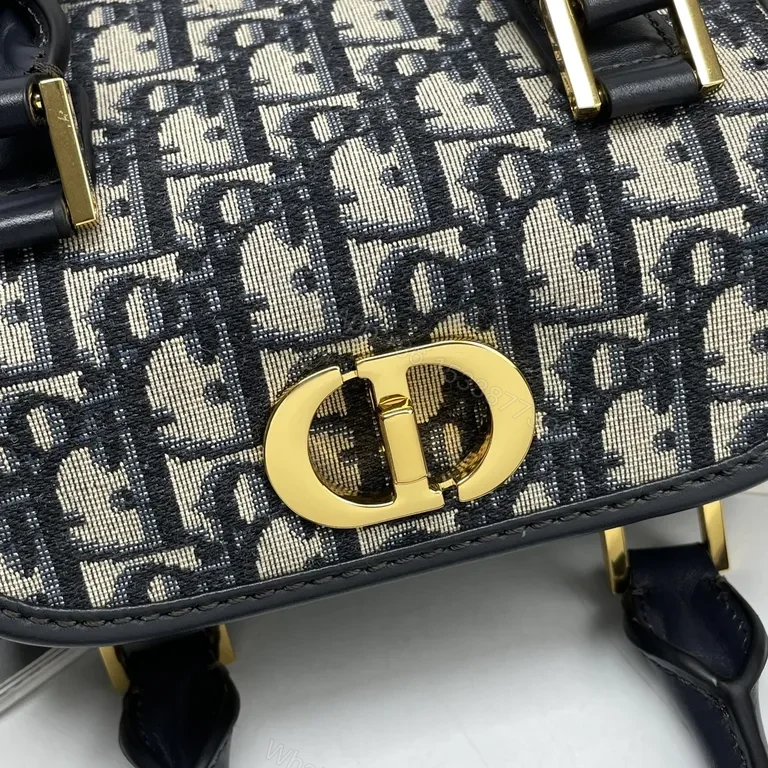 View 8 of Navy Jacquard Satchel: Luxe Structured Style Tote