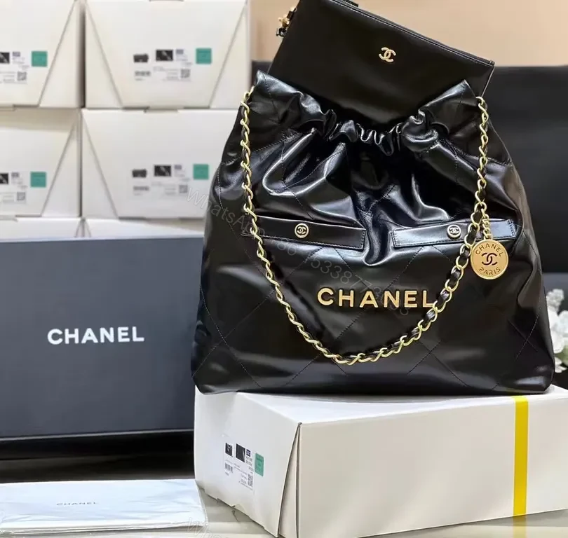 View 3 of Chanel-Inspired Matte-Black Quilted Tote: Everyday Luxury