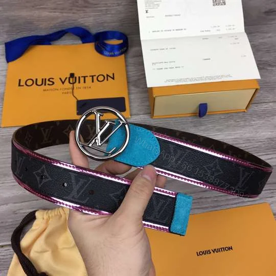 View 7 of LOUIS VUITTON LV CIRCLE 40MM BELT MONOGRAM ECLIPSE CANVAS – B143