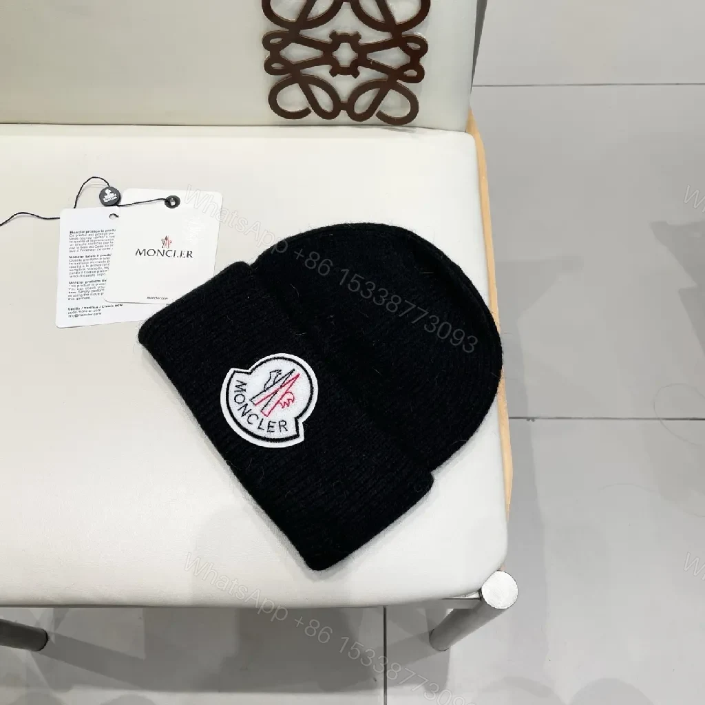 View 2 of Monochrome Knit Beanie: Luxe Logo Warmth, Folded Cuff