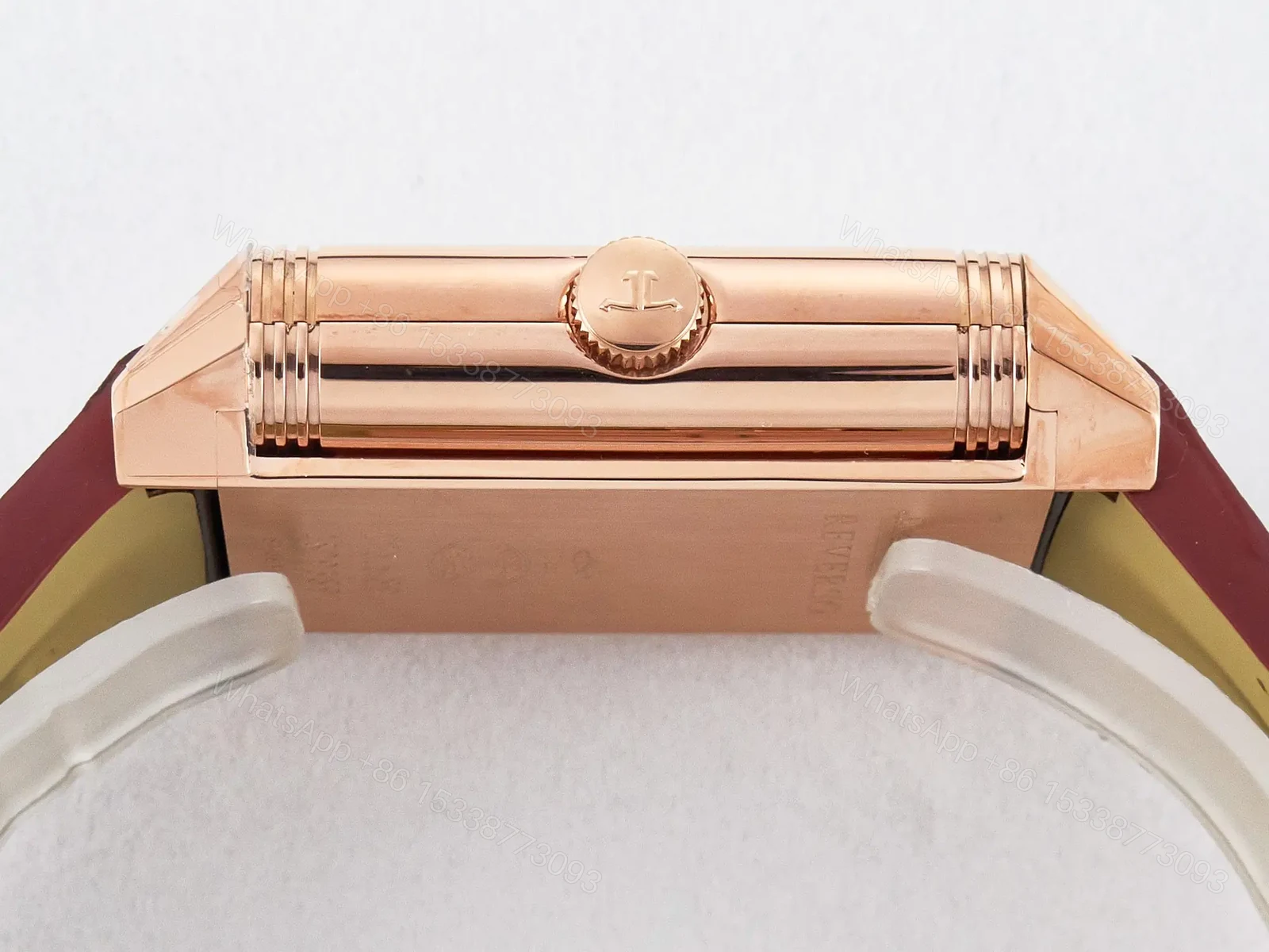 View 12 of Reverso Tribute Duoface Small Seconds RG MGF Best Edition Black Dial on Red Leather Strap A854A