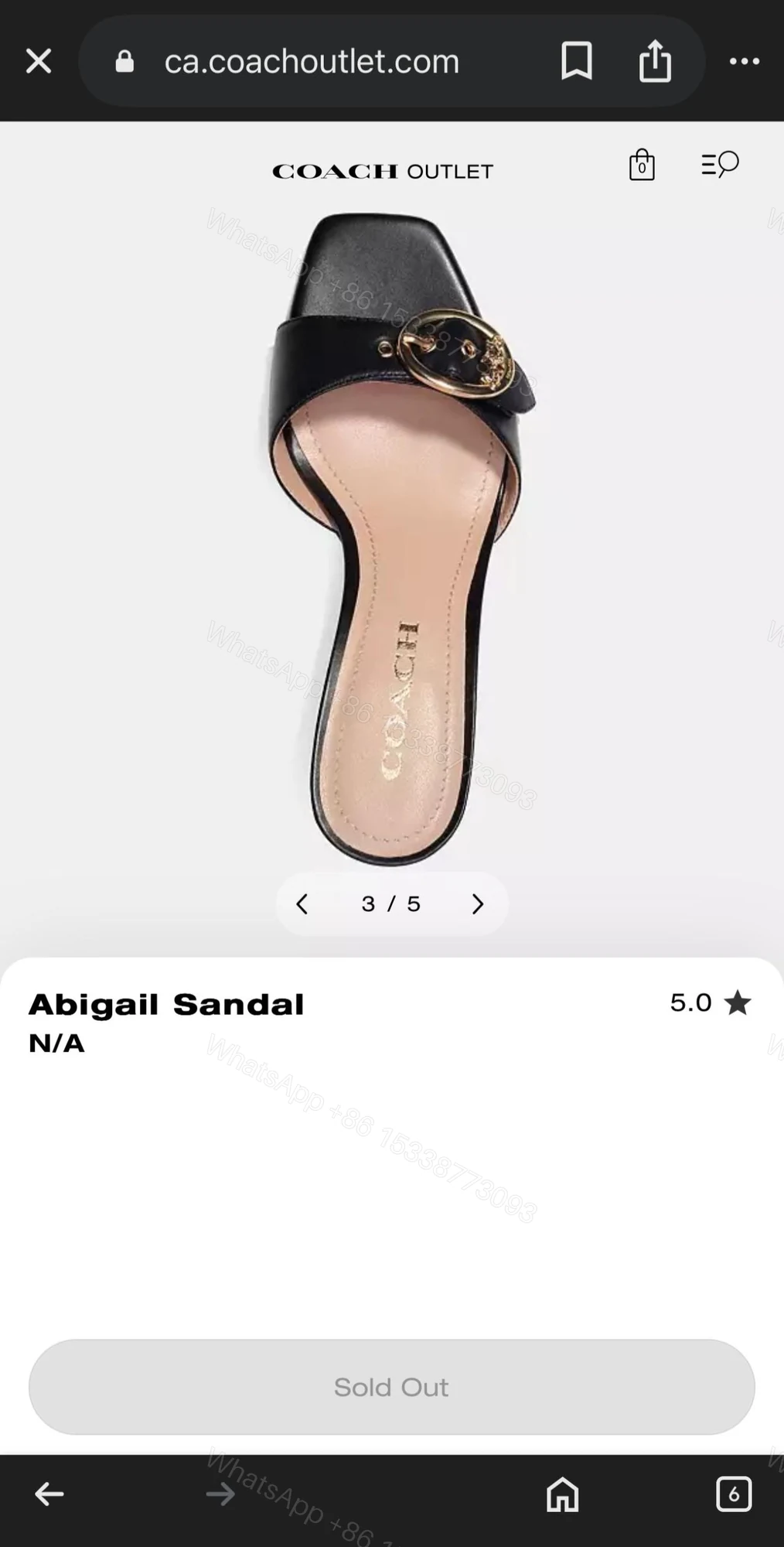 View 3 of First Copy Coach Abigail Sandal