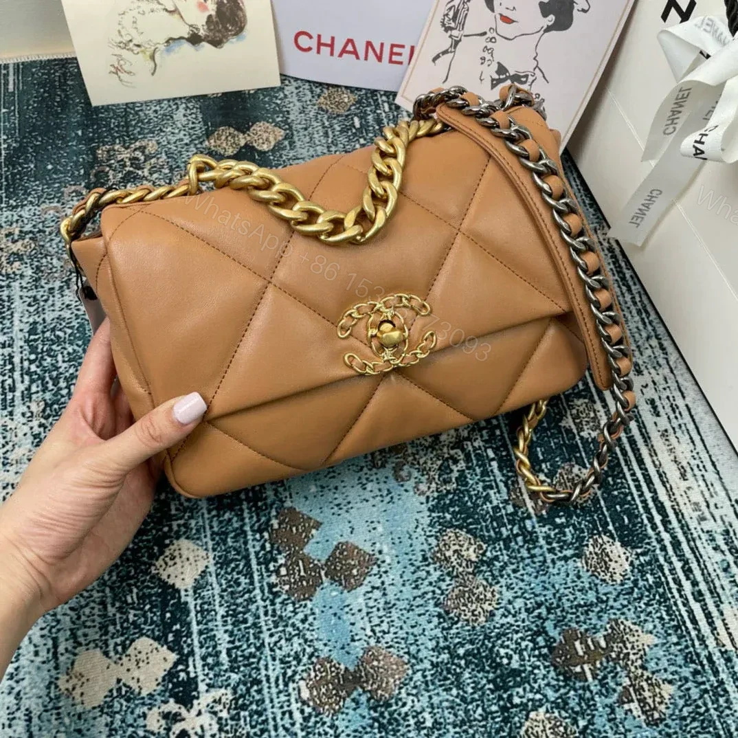 View 4 of CHANEL MEDIUM 26 FLAP BAG IN PEANUT LAMBSKIN