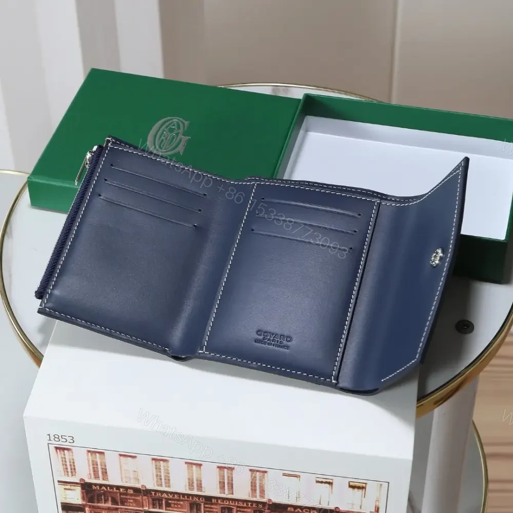 View 2 of 高仿Goyard*STGABR3拼色三折式錢夾錢包藍色免檢版