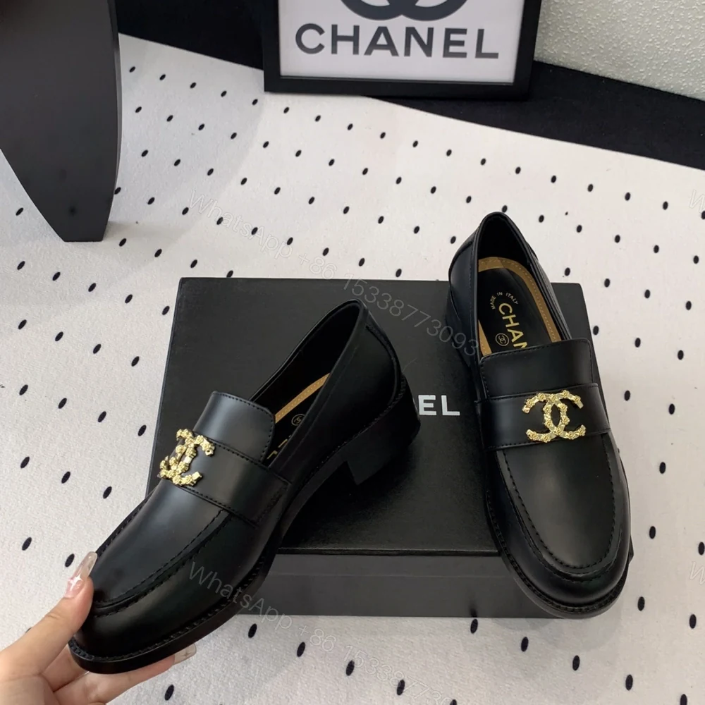 View 7 of 高仿Chanel*24S系列G45663B牛皮革樂福鞋黑色3CM免檢版