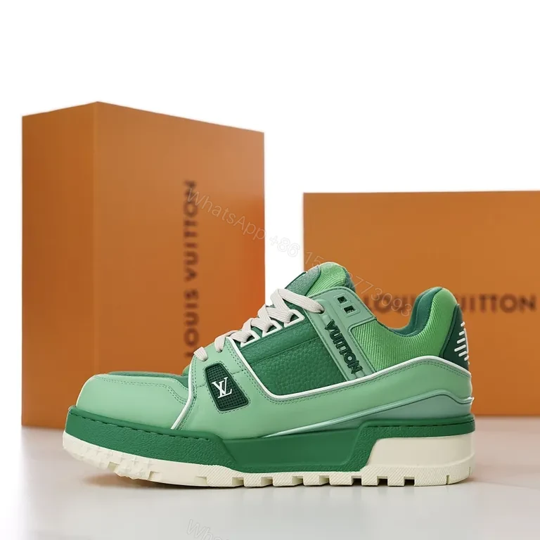 View 4 of Green Platform Sneaker: Luxe Craft, Subtle LV Cues