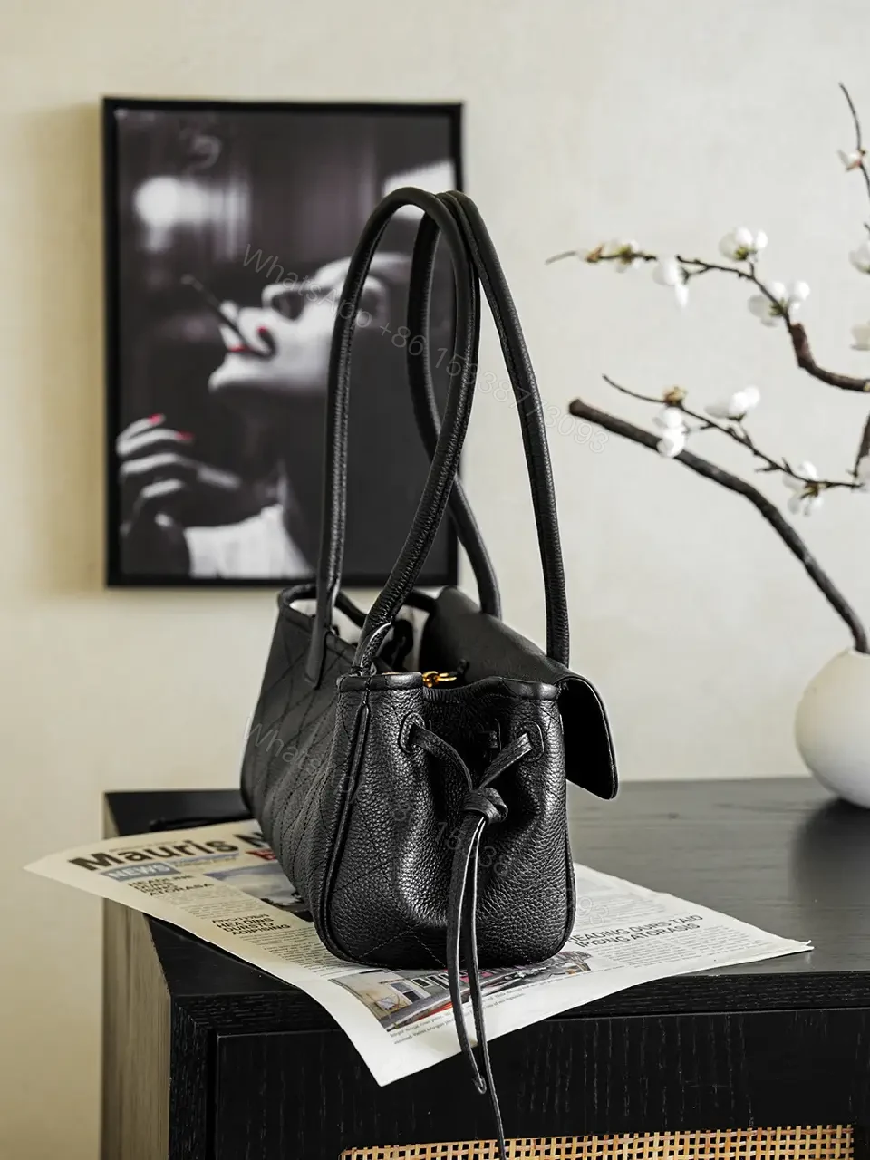 View 5 of Pebbled Leather Satchel: Timeless, Everyday Luxury Bag