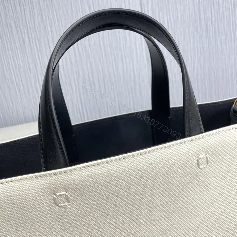 View 4 of Neutral Canvas Tote â€” Subtle Luxury, Givenchy-Inspired Carryall