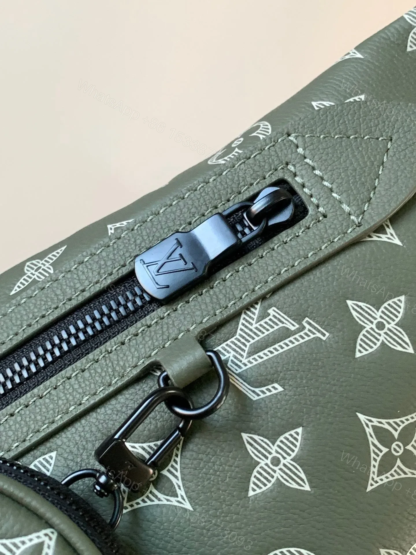 View 9 of LV DUO CROSSBAG BAG 42 IN GREEN AND WHITE MONOGRAM SHADOW COWHIDE