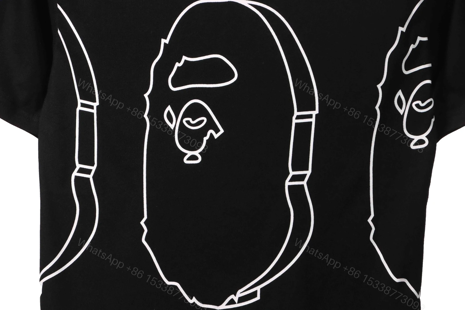 View 3 of BAPE outlined ape head T-Shirt