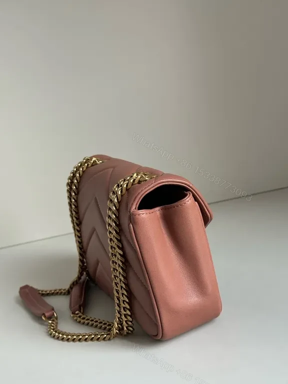 View 9 of Chic Velvet Rose Bag with Gold Chain â€“ YSL-Inspired Style
